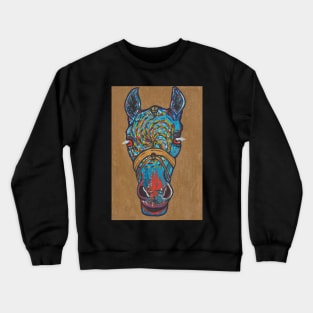 Blue spiral horse Crewneck Sweatshirt